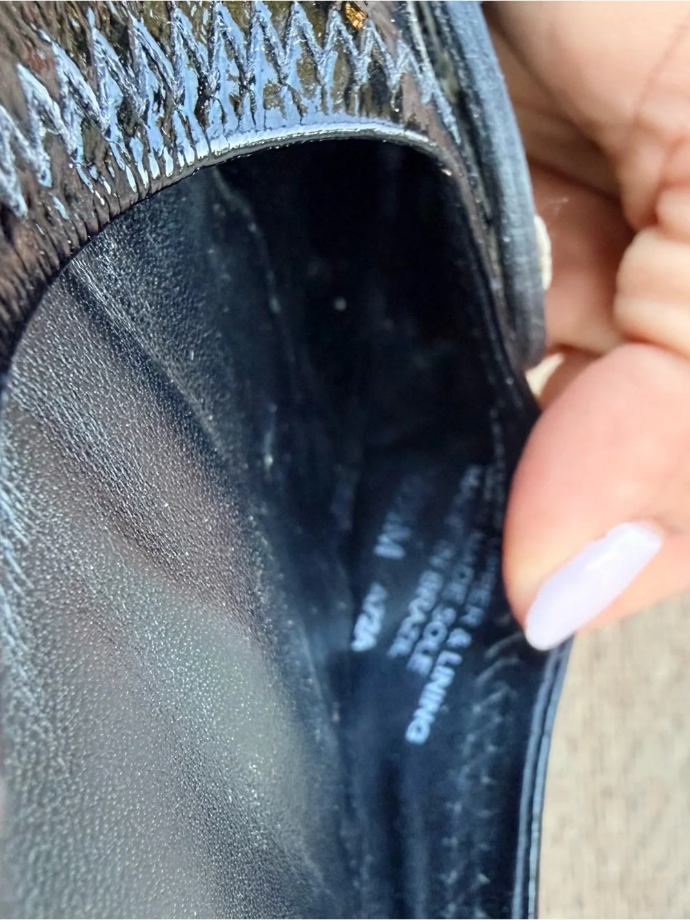 Tory Burch Black Patent Leather Logo Round-Toe Ballet Flats